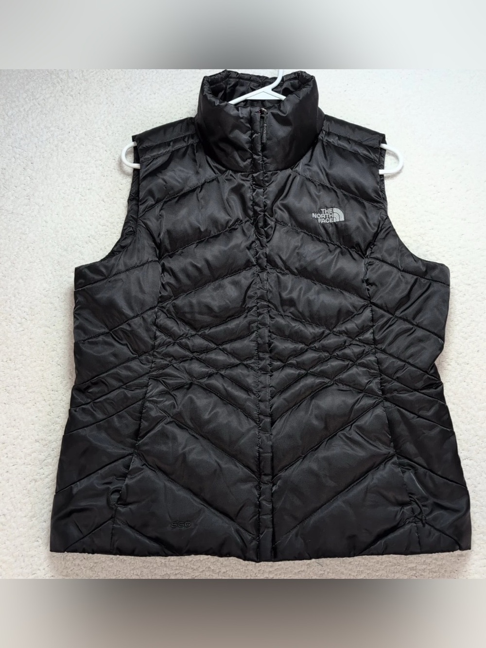The North Face Aconcagua 550 Goose Down Puffer Vest Women’s Sz Lg Black Full Zip